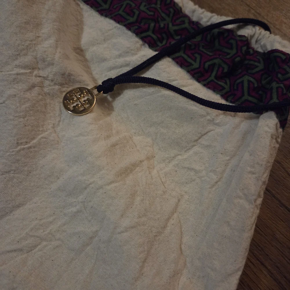 Tory Burch Large Dust Bag Drawstring Storage Bag Logo Charm Cotton